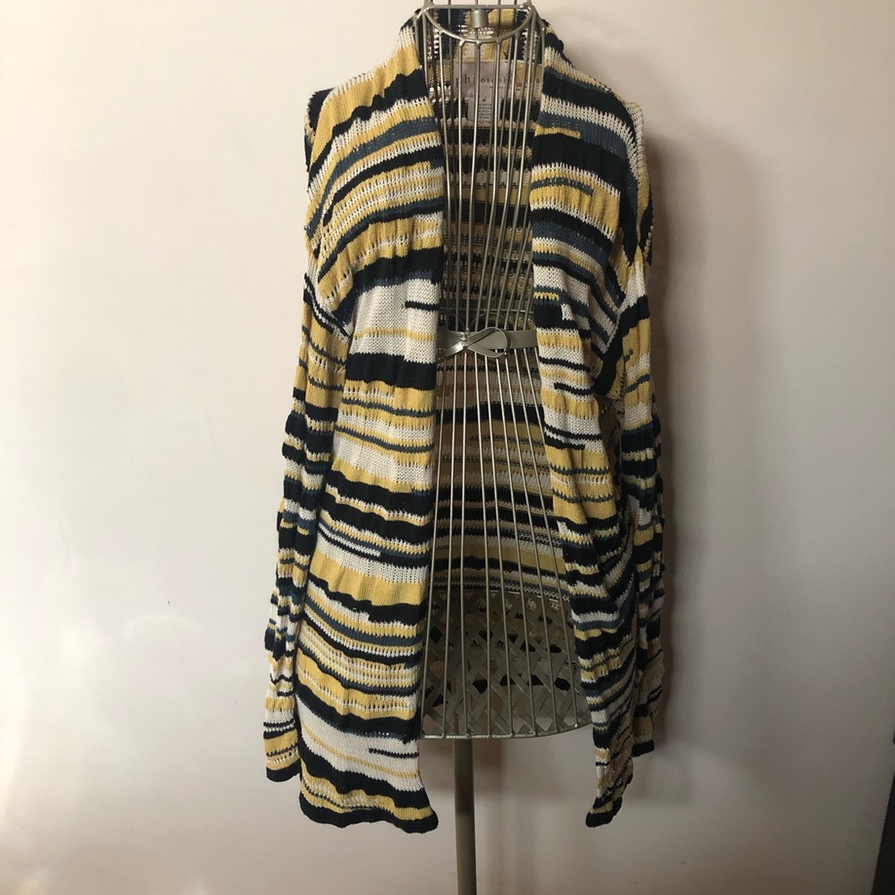Philosophy Yellow Patterned Cardigan - image 1